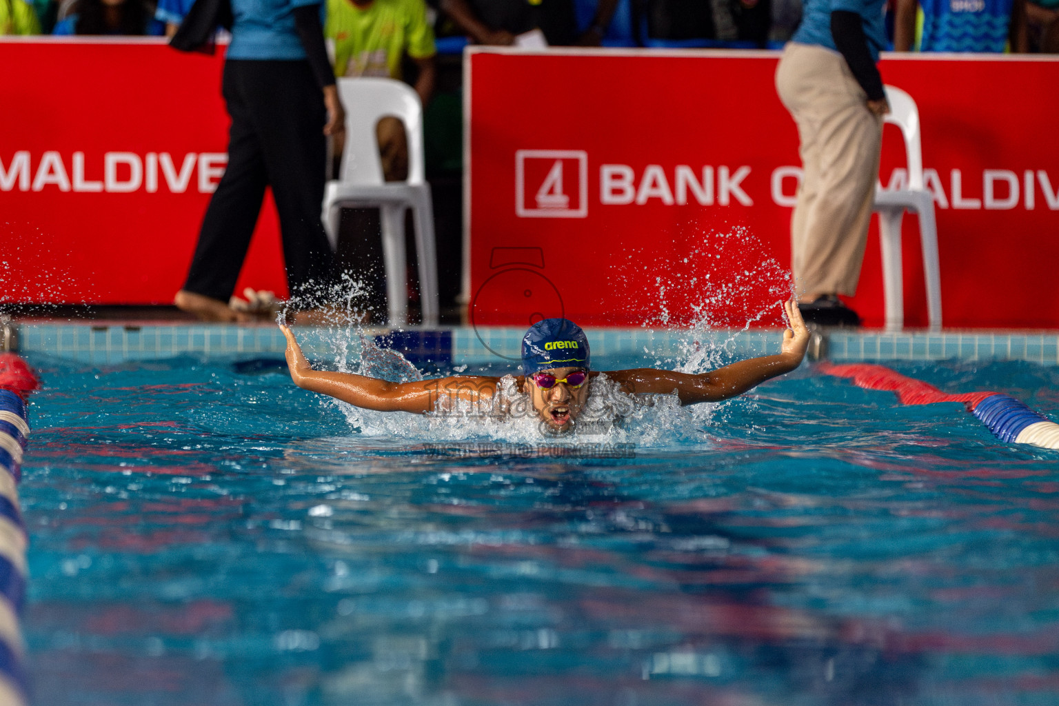 Day 3 of National Swimming Competition 2024 held in Hulhumale', Maldives on Sunday, 15th December 2024. 
Photos: Hassan Simah / images.mv