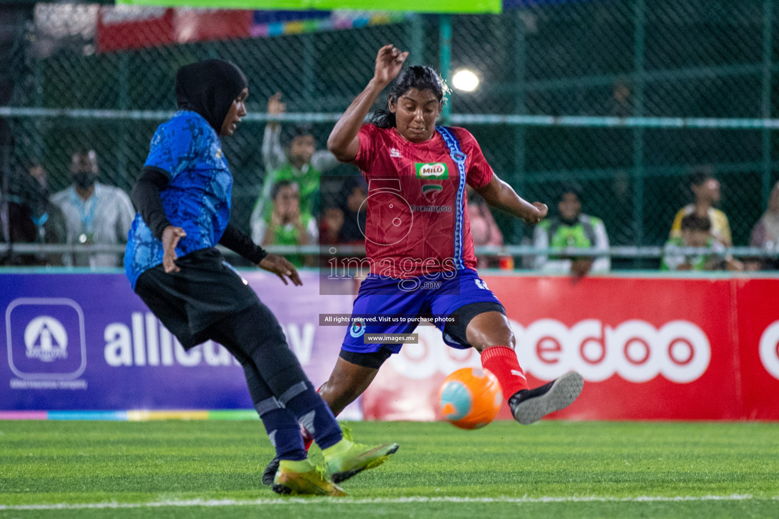 MPL vs Police Club in the Semi Finals of 18/30 Women's Futsal Fiesta 2021 held in Hulhumale, Maldives on 14th December 2021. Photos: Ismail Thoriq / images.mv