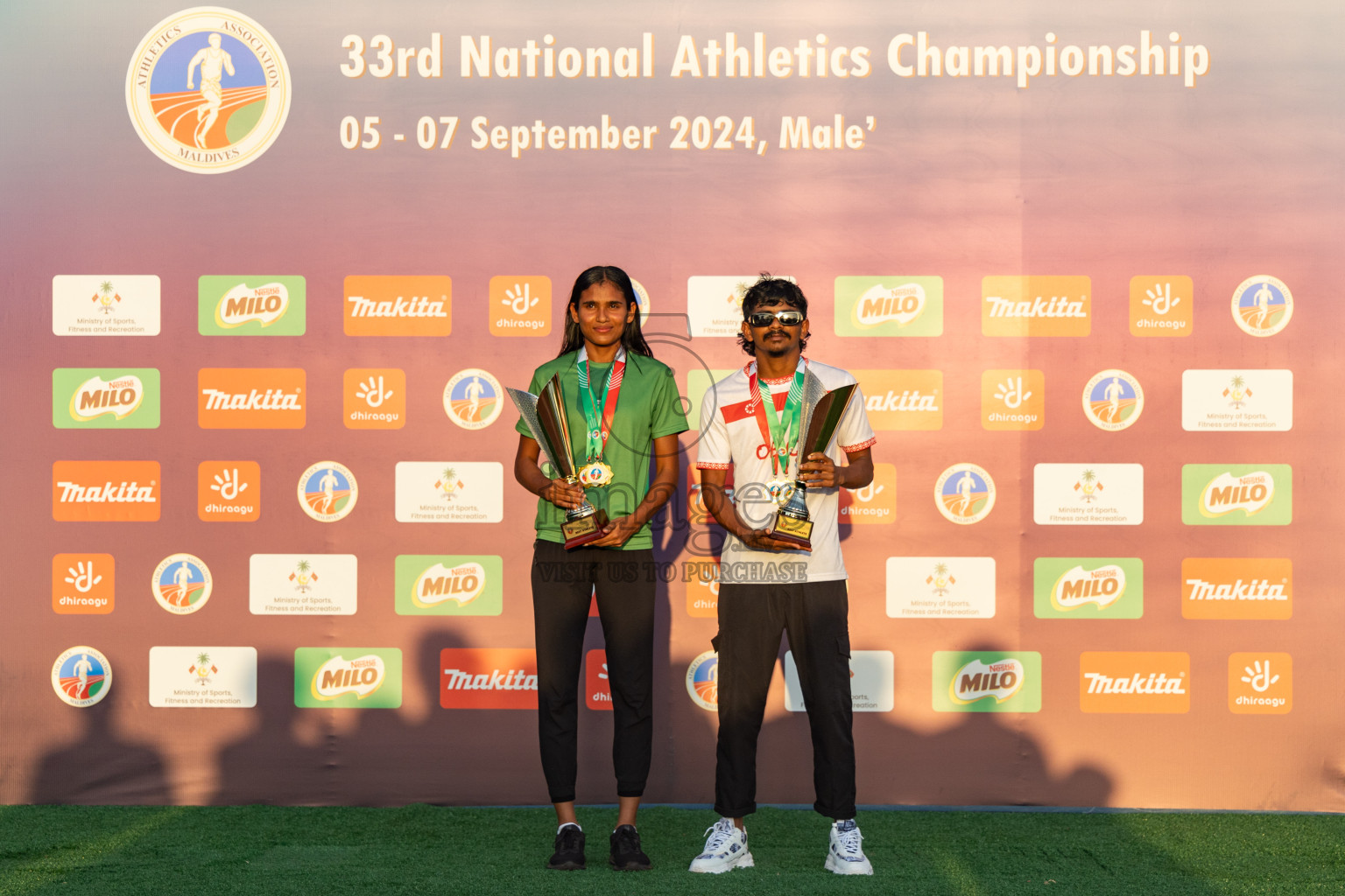 Day 3 of 33rd National Athletics Championship was held in Ekuveni Track at Male', Maldives on Saturday, 7th September 2024. Photos: Hassan Simah / images.mv