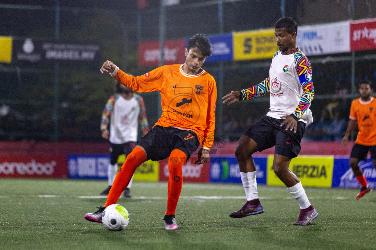 Th Hirilandhoo vs Th Madifushi in Day 15 of Golden Futsal Challenge 2024 was held on Monday, 29th January 2024, in Hulhumale', Maldives Photos: Nausham Waheed / images.mv