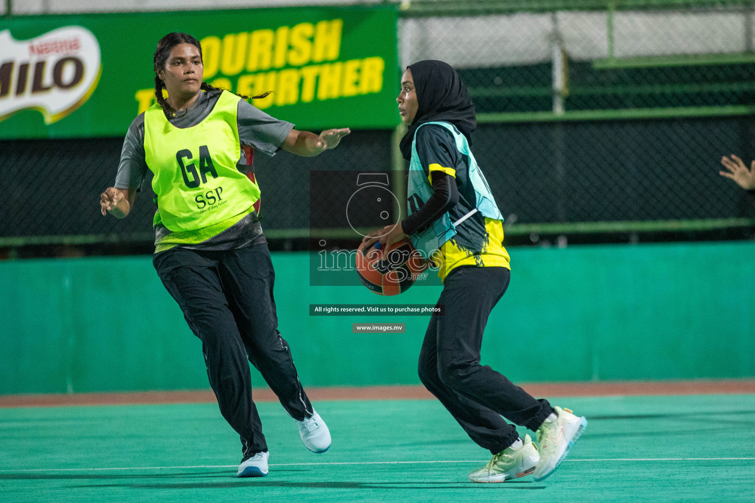 Final of 20th Milo National Netball Tournament 2023, held in Synthetic Netball Court, Male', Maldives on 11th June 2023 Photos: Nausham Waheed/ Images.mv