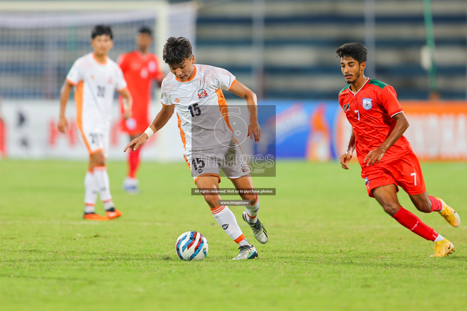 Bhutan vs Bangladesh in SAFF Championship 2023 held in Sree Kanteerava Stadium, Bengaluru, India, on Wednesday, 28th June 2023. Photos: Nausham Waheed, Hassan Simah / images.mv