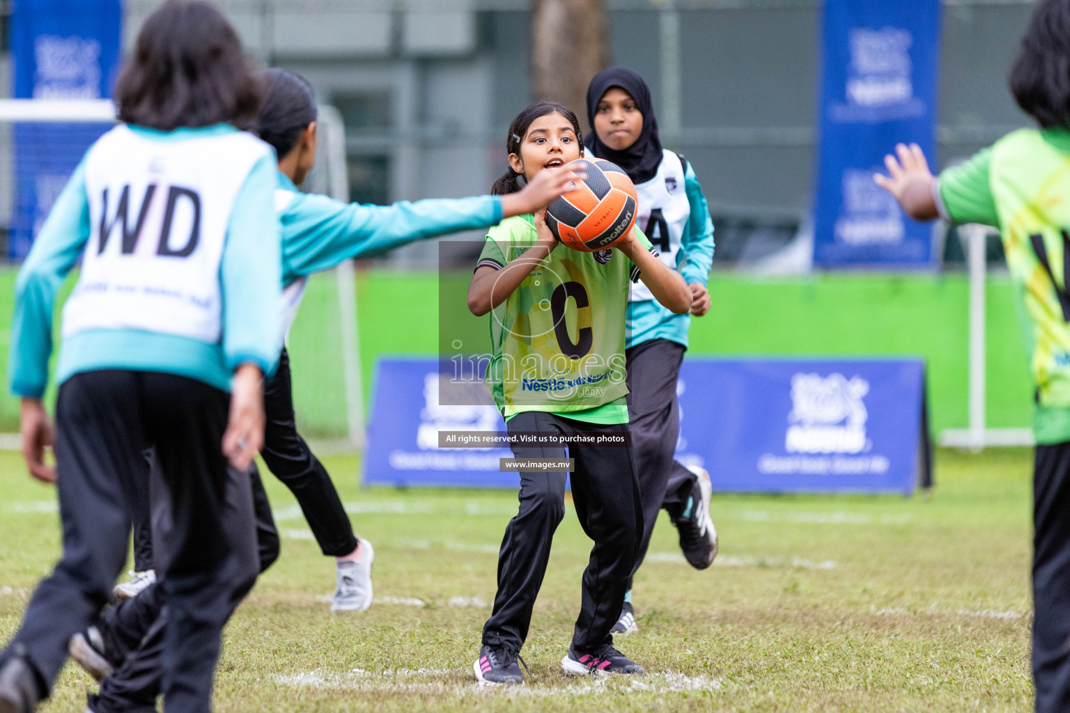 Day 2 of Nestle' Kids Netball Fiesta 2023 held in Henveyru Stadium, Male', Maldives on Thursday, 1st December 2023. Photos by Nausham Waheed / Images.mv