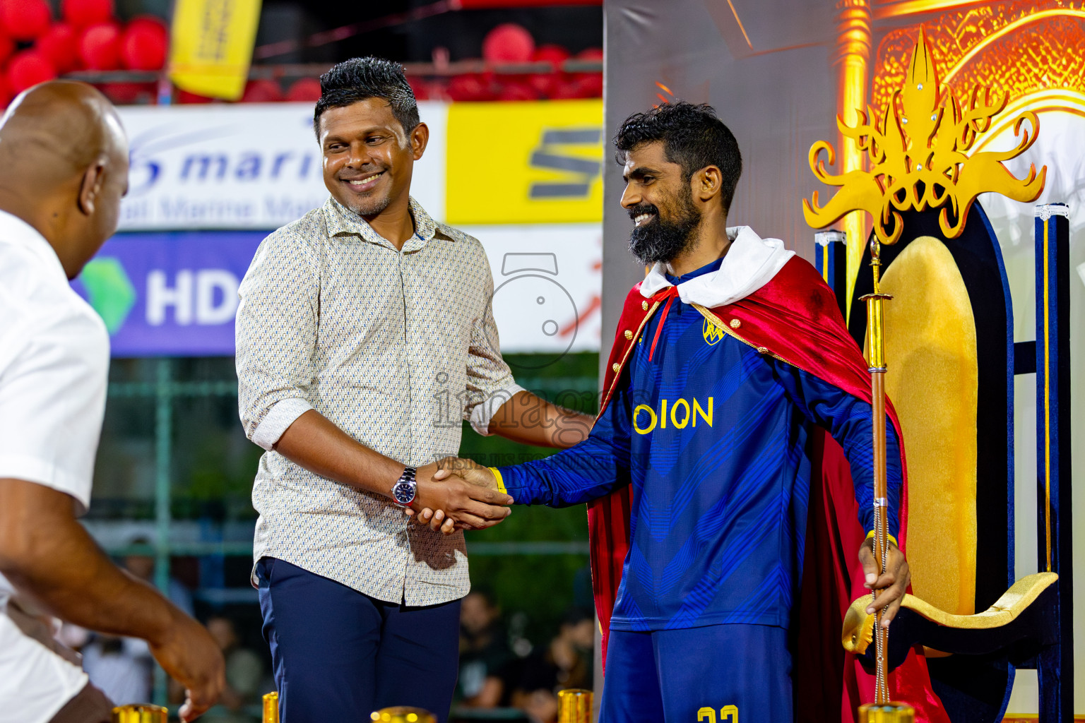 L. Gan VS B. Eydhafushi in the Finals of Golden Futsal Challenge 2024 which was held on Thursday, 7th March 2024, in Hulhumale', Maldives. 
Photos: Hassan Simah / images.mv