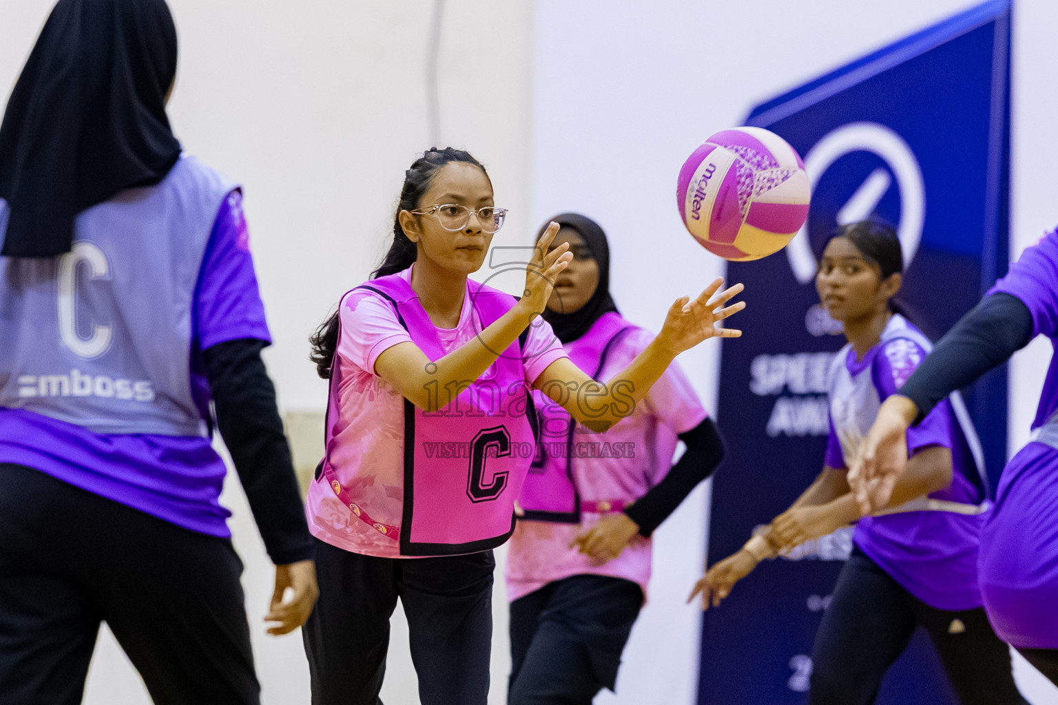 Invicto SC vs Xenith SC A in Day 3 of 24th Milo Netball Association Championship held in Social Center at Male', Maldives on Wednesday, 3rd September 2025. Photos: Mohamed MahfoozMoosa / images.mv