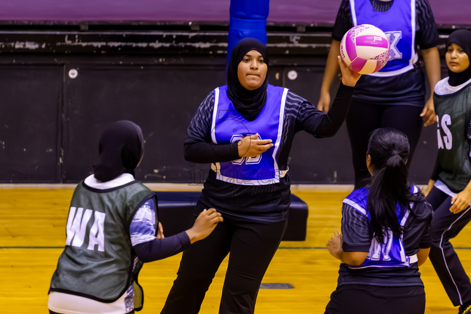 SC Skylark vs SC Shining Star in Day 7 of 24th Milo Netball Association Championship was held in Social Center at Male', Maldives on Sunday, 7th September 2025. Photos: Nausham Waheed / images.mv