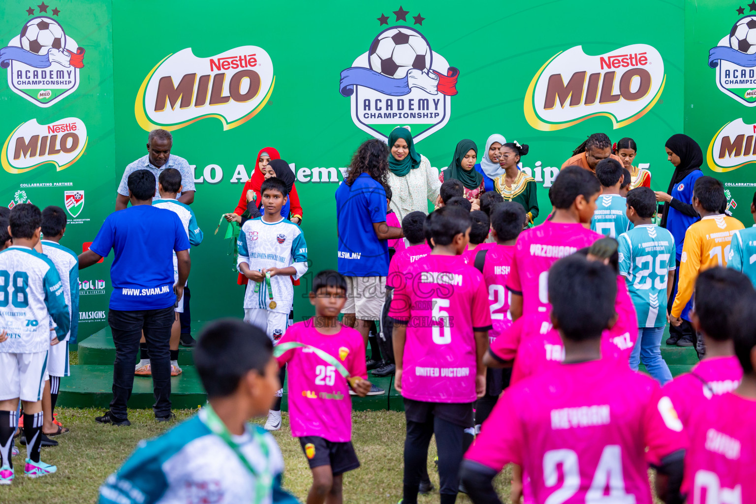 Day 3 of MILO Academy Championship 2025 (U-12) was held at Henveiru Stadium in Male', Maldives on Saturday, 3rd May 2025. Photos: Nausham Waheed / images.mv