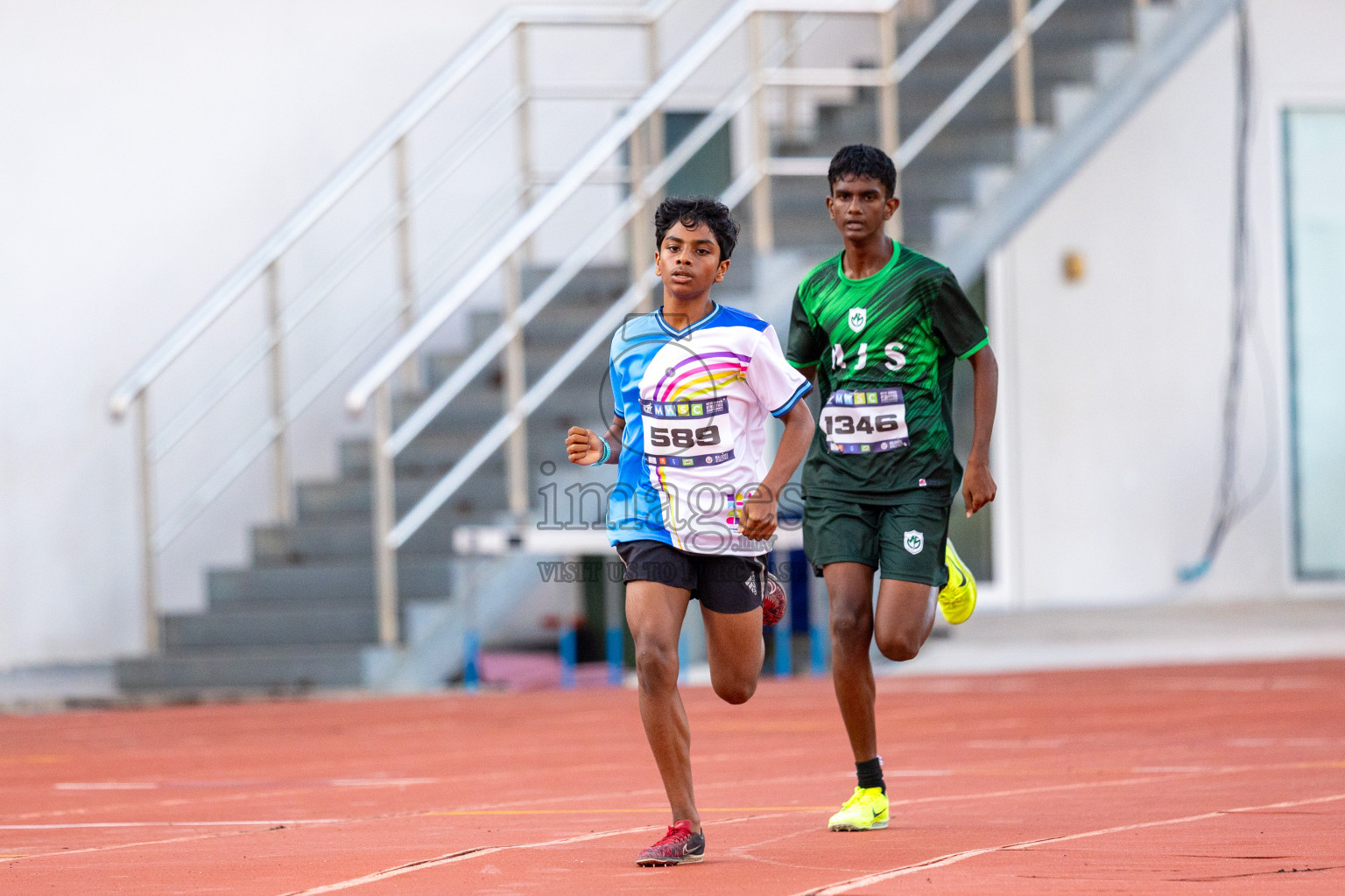 Day 1 of MWSC Interschool Athletics Championships 2024 held in Hulhumale Running Track, Hulhumale, Maldives on Saturday, 9th November 2024. Photos by: Ismail Thoriq / Images.mv