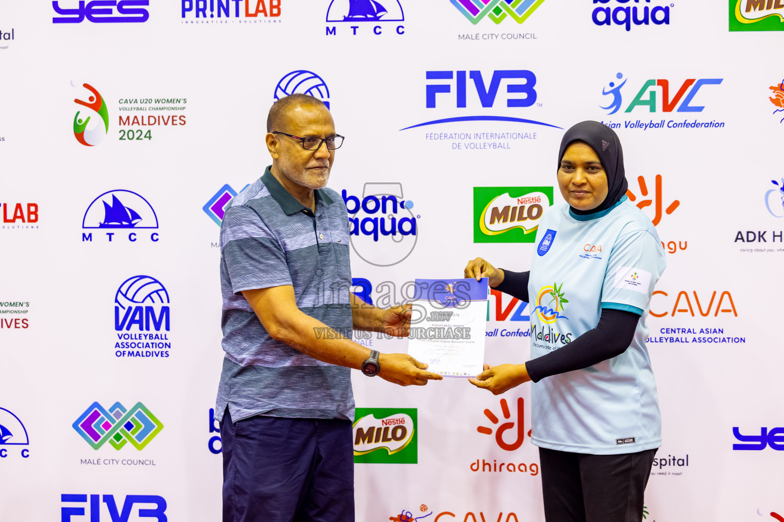 Sri Lanka vs Maldives in Semi Final of CAVA U20 Woman's Volleyball Championship 2024 was held in Social Center, Male', Maldives on 22nd July 2024. Photos: Nausham Waheed / images.mv