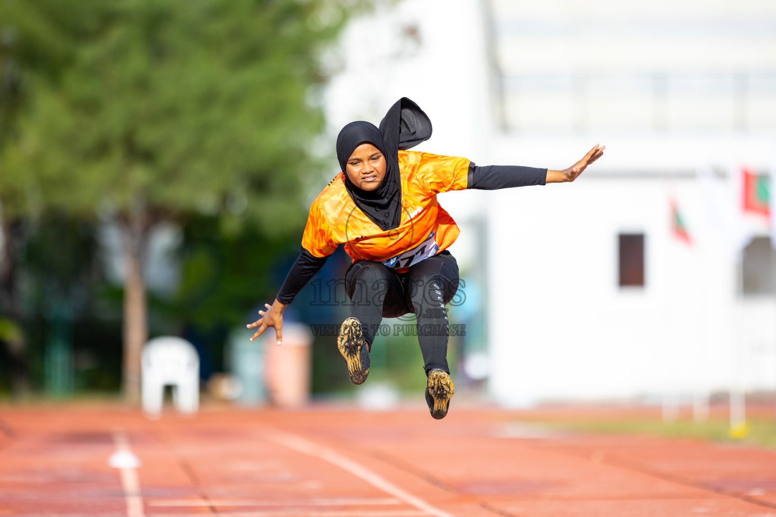 Day 1 of MWSC Interschool Athletics Championships 2024 held in Hulhumale Running Track, Hulhumale, Maldives on Saturday, 9th November 2024. 
Photos by: Ismail Thoriq / images.mv