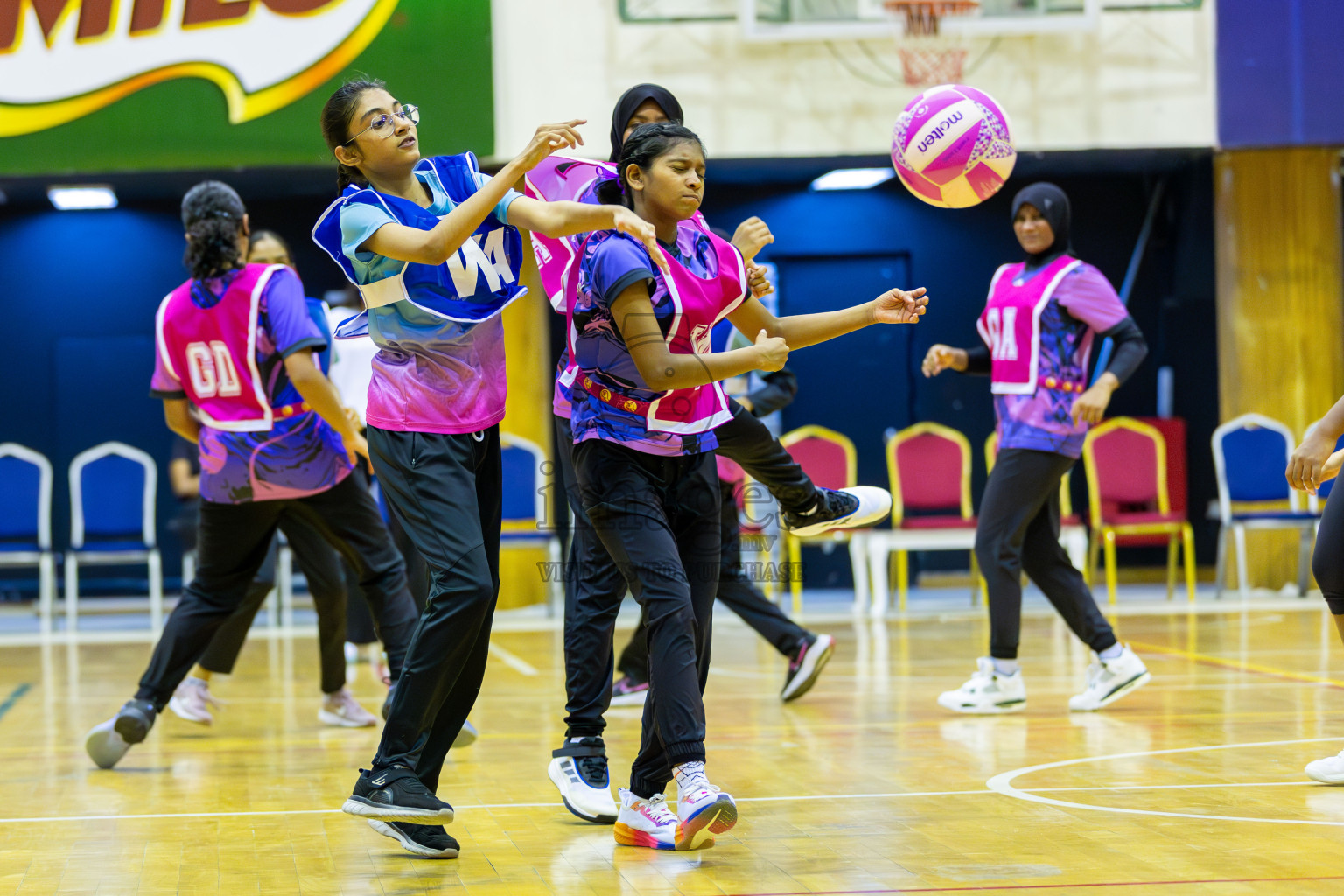 N Sports Academy A vs Young Netballers B in Day 1 of 3rd Junior Championship - Netball association of Maldives, held at Social Center on 19th January 2025 . Photos by Shuu Abdul Sattar