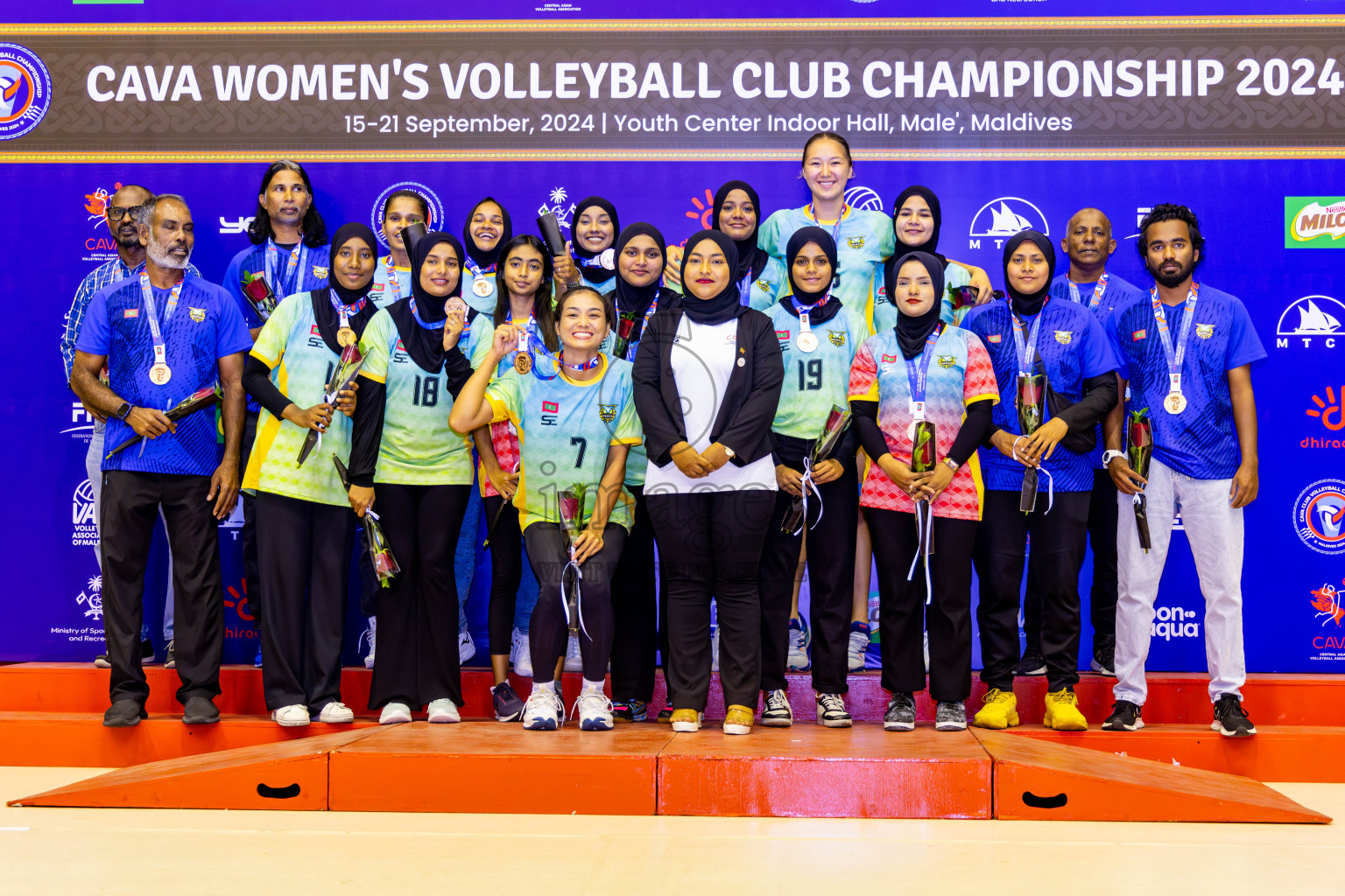 Nepal Police Club vs Humo VC in the Final of CAVA Woman's Volleyball Club Championship 2024 was held in Social Center, Male', Maldives on Saturday, 21st September 2024. Photos: Nausham Waheed / images.mv