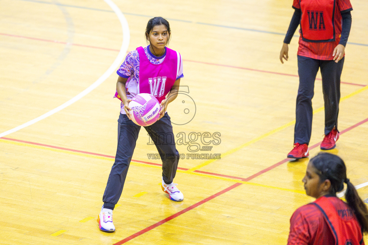 Club Matrix vs N Sports Academy in Day 6 of 24th Milo Netball Association Championship held in Social Center at Male', Maldives on Saturday, 6th September 2025. Photos: Yasna Ahmed / images.mv