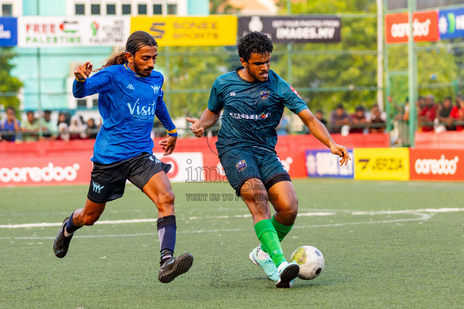 K. Maafushi vs K. Guraidhoo in Day 19 of Golden Futsal Challenge 2024 was held on Friday, 2nd February 2024 in Hulhumale', Maldives 
Photos: Hassan Simah / images.mv