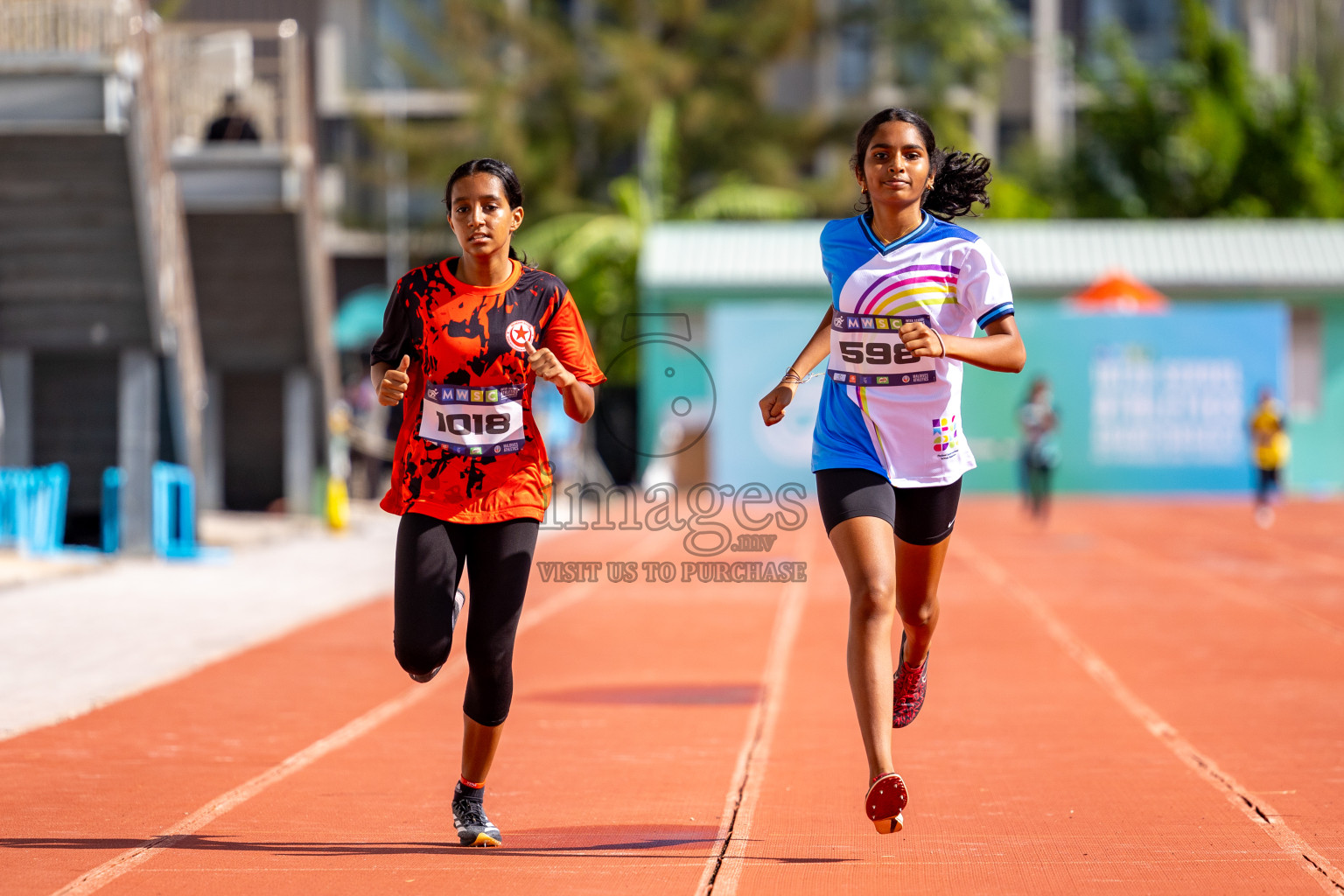 Day 2 of MWSC Interschool Athletics Championships 2024 held in Hulhumale Running Track, Hulhumale, Maldives on Sunday, 10th November 2024. 
Photos by:  Hassan Simah / Images.mv