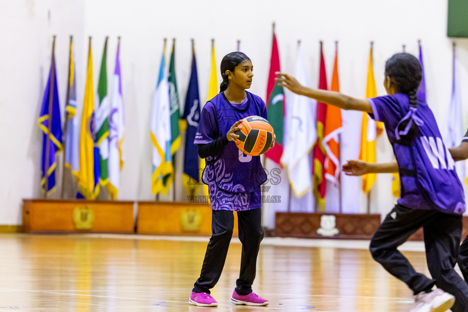 Day 9 of 25th Inter-School Netball Tournament was held in Social Center at Male', Maldives on Monday, 19th August 2024. Photos: Nausham Waheed / images.mv