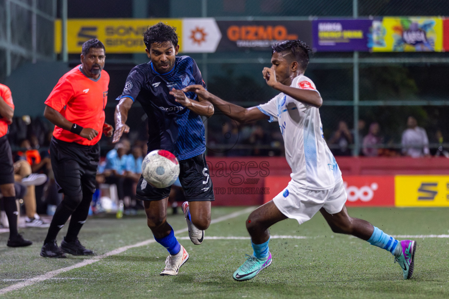 Sh Feydhoo vs Sh Lhaimagu in Day 8 of Golden Futsal Challenge 2024 was held on Monday, 22nd January 2024, in Hulhumale', Maldives Photos: Mohamed Mahfooz Moosa / images.mv