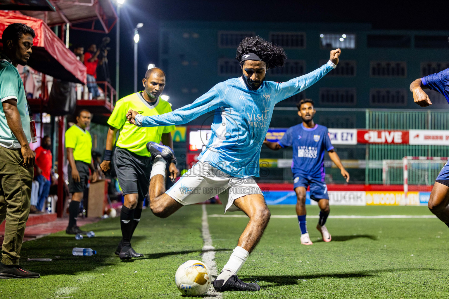 K Maafushi vs K Guraidhoo in Kaafu Atoll Semi Final in Day 24 of Golden Futsal Challenge 2025 was held on Tuesday , 28th January 2025, in Hulhumale', Maldives. Photos: Nausham Waheed / images.mv