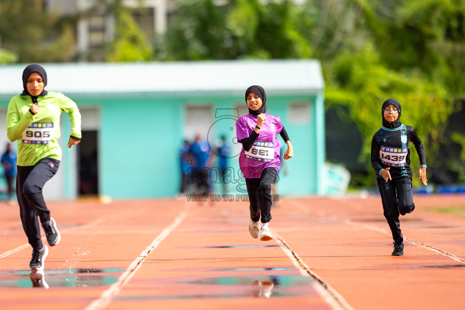 Day 1 of MWSC Interschool Athletics Championships 2024 held in Hulhumale Running Track, Hulhumale, Maldives on Saturday, 9th November 2024. 
Photos by: Ismail Thoriq / images.mv