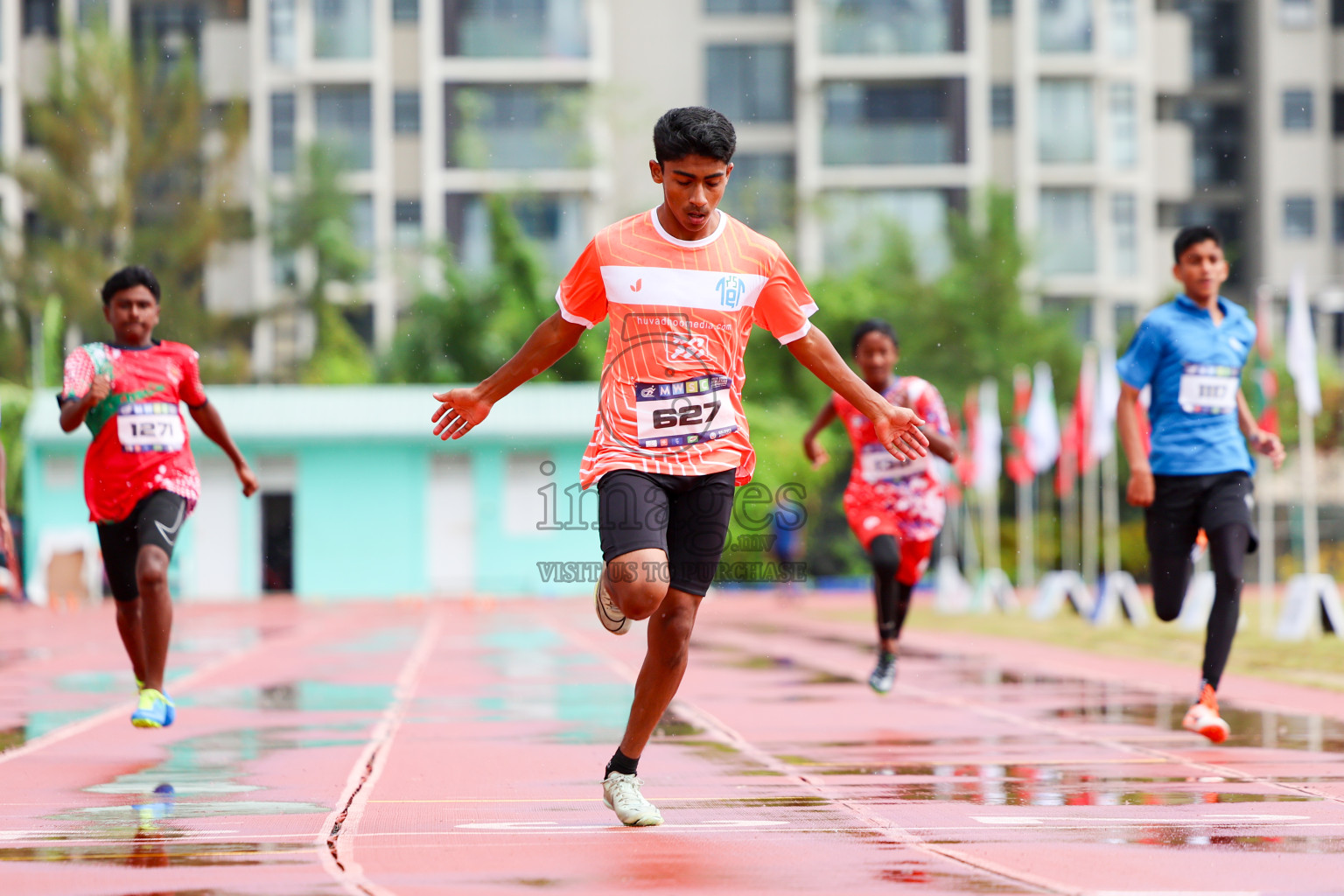 Day 1 of MWSC Interschool Athletics Championships 2024 held in Hulhumale Running Track, Hulhumale, Maldives on Saturday, 9th November 2024. 
Photos by: Ismail Thoriq, Hassan Simah / Images.mv