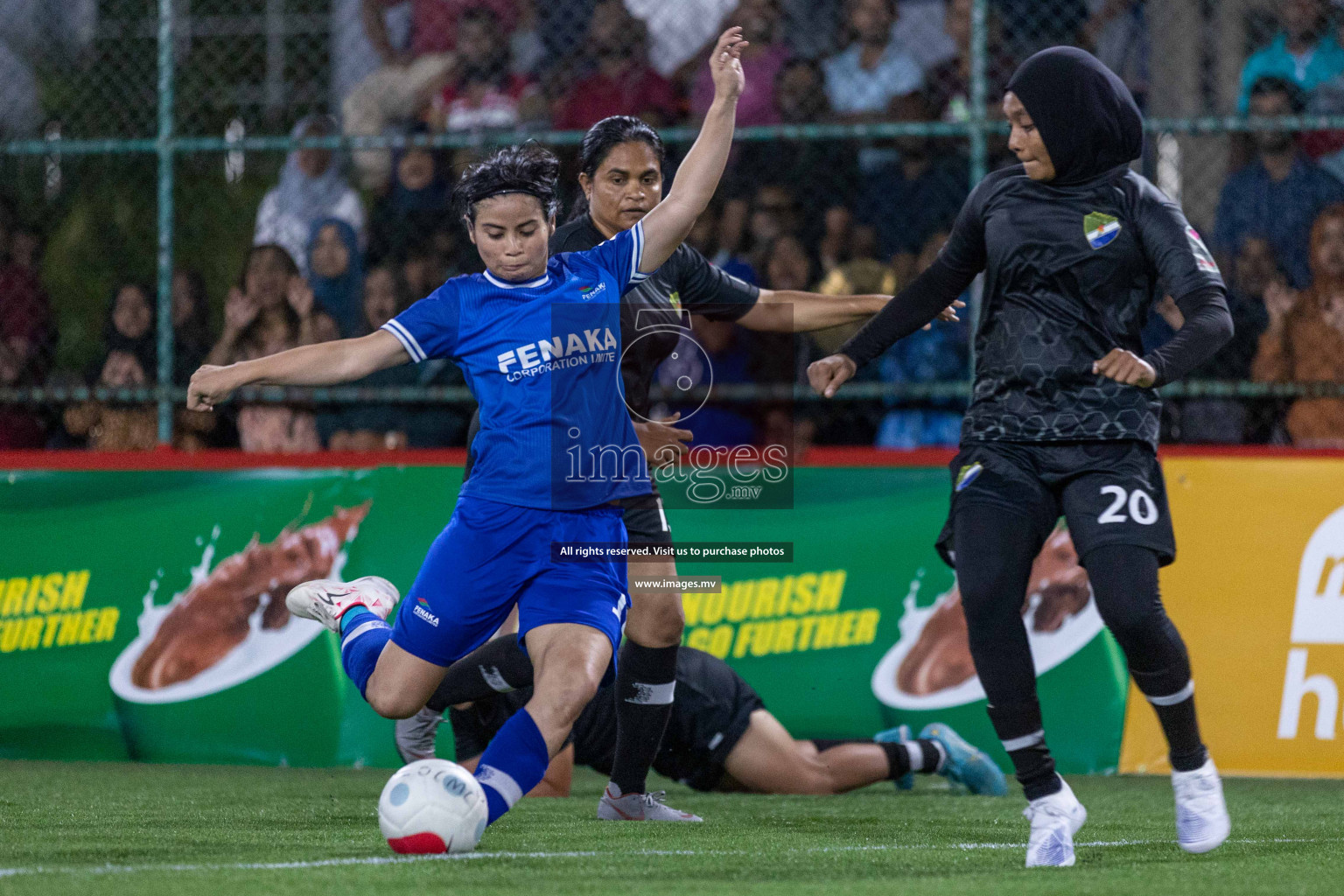 Team Fenaka vs Dhivehi Sifainge Club in Eighteen Thirty Women's Futsal Fiesta 2022 was held in Hulhumale', Maldives on Saturday, 8th October 2022. Photos: Ismail Thoriq / images.mv