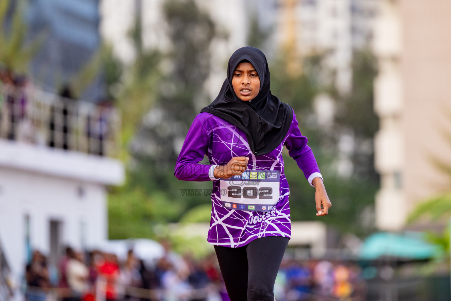 Day 2 of MWSC Interschool Athletics Championships 2024 held in Hulhumale Running Track, Hulhumale, Maldives on Sunday, 10th November 2024. 
Photos by: Hassan Simah / Images.mv