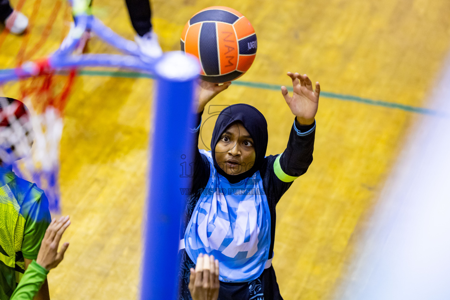 Day 9 of 25th Inter-School Netball Tournament was held in Social Center at Male', Maldives on Monday, 19th August 2024. Photos: Nausham Waheed / images.mv