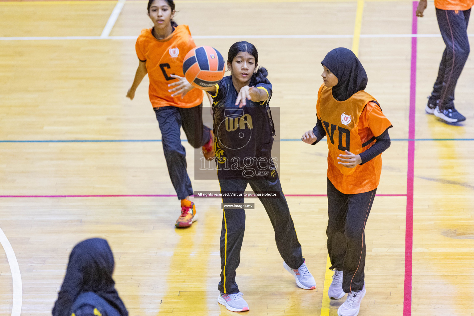 Day6 of 24th Interschool Netball Tournament 2023 was held in Social Center, Male', Maldives on 1st November 2023. Photos: Nausham Waheed / images.mv