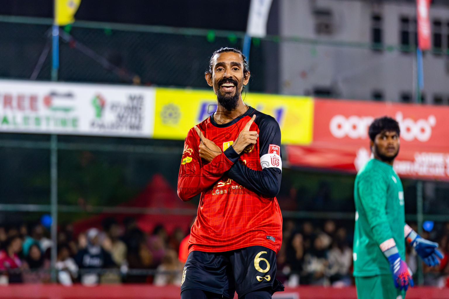 L Gan vs L Isdhoo in Day 28 of Golden Futsal Challenge 2024 was held on Sunday , 11th February 2024 in Hulhumale', Maldives Photos: Nausham Waheed / images.mv