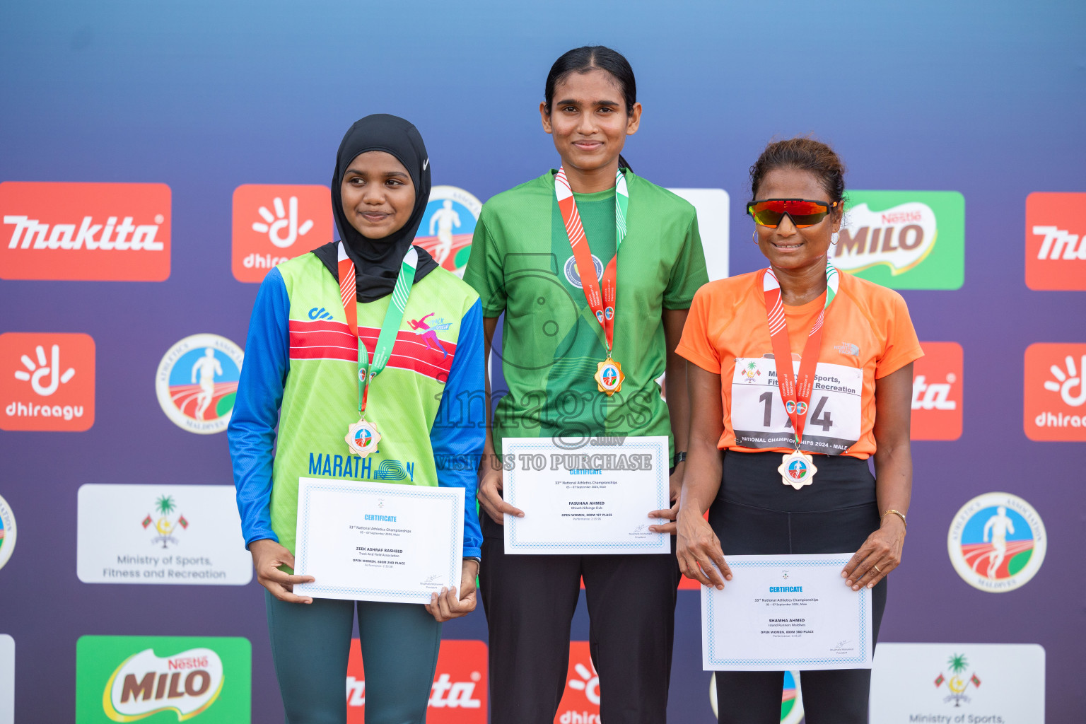 Day 2 of 33rd National Athletics Championship was held in Ekuveni Track at Male', Maldives on Friday, 6th September 2024. Photos: Shuu Abdul Sattar / images.mv