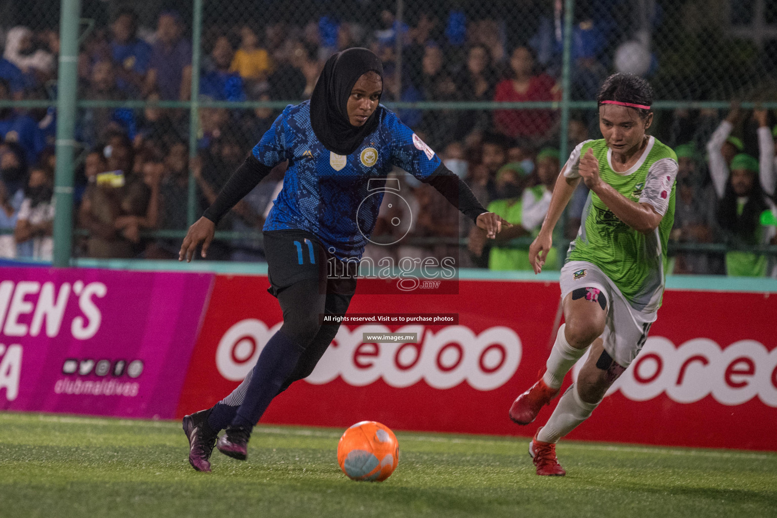 Ports Limited vs WAMCO - in the Finals 18/30 Women's Futsal Fiesta 2021 held in Hulhumale, Maldives on 18 December 2021. Photos by Nausham Waheed & Shuu Abdul Sattar