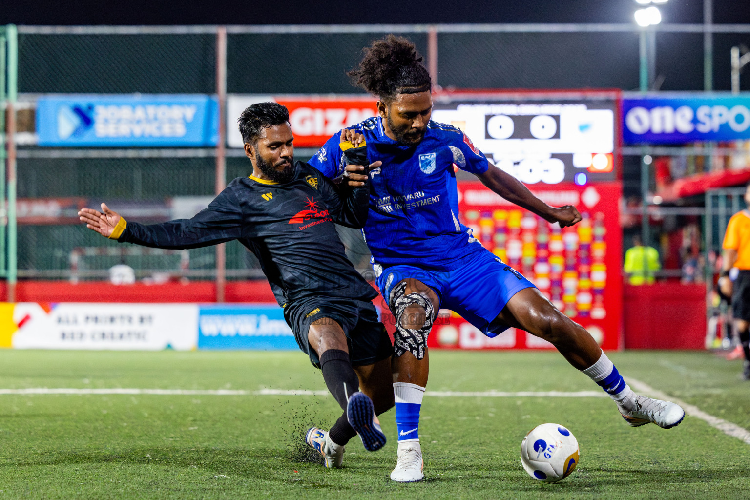 ADh Mandhoo vs AA Mathiveri in zone round Day 30 of Golden Futsal Challenge 2025 was held on Monday , 3rd February 2025, in Hulhumale', Maldives. Photos: Nausham Waheed / images.mv