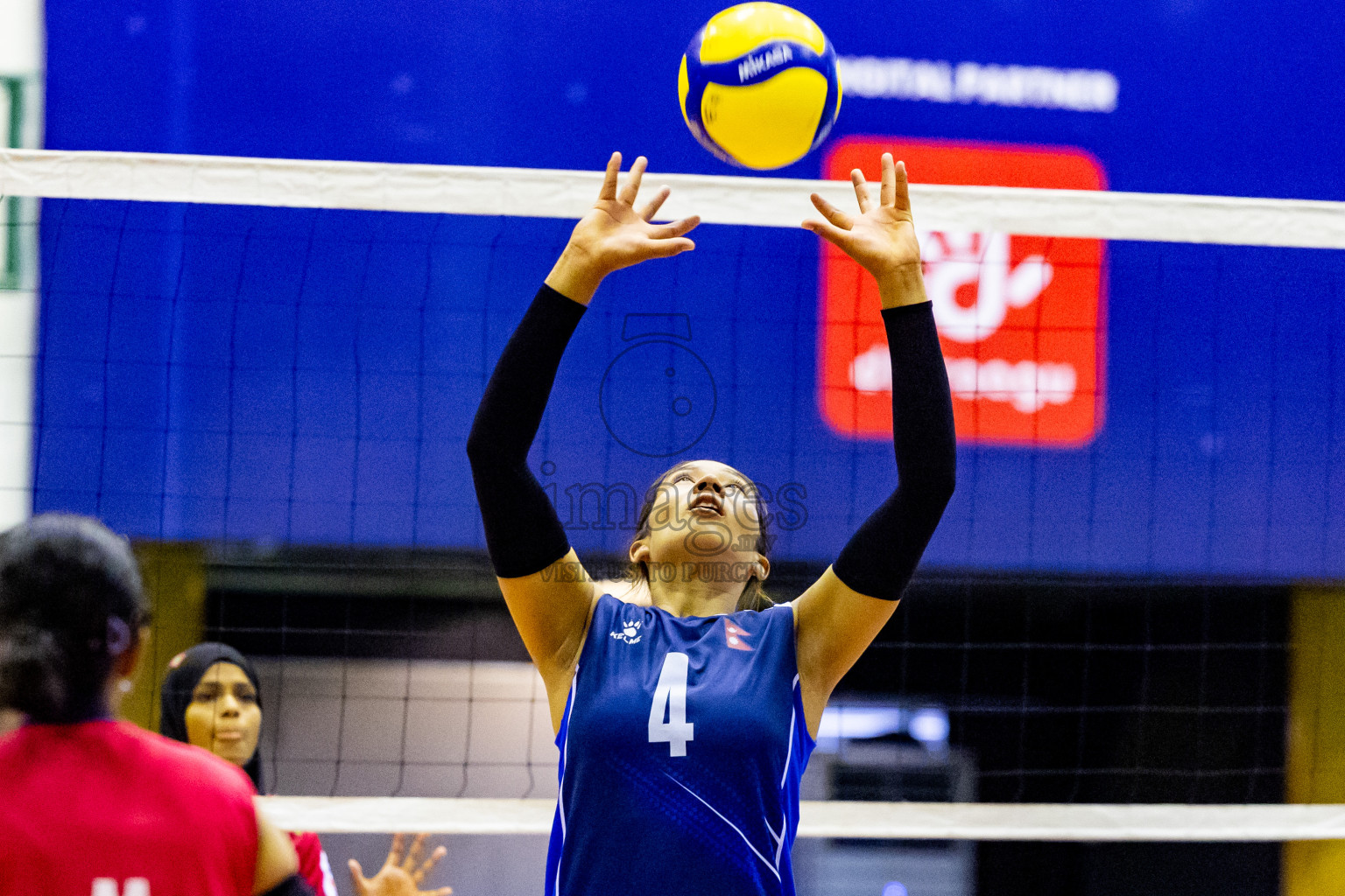 Nepal vs Maldives in Day 3 of CAVA U20 Woman's Volleyball Championship 2024 was held in Social Center, Male', Maldives on 20th July 2024. Photos: Nausham Waheed / images.mv