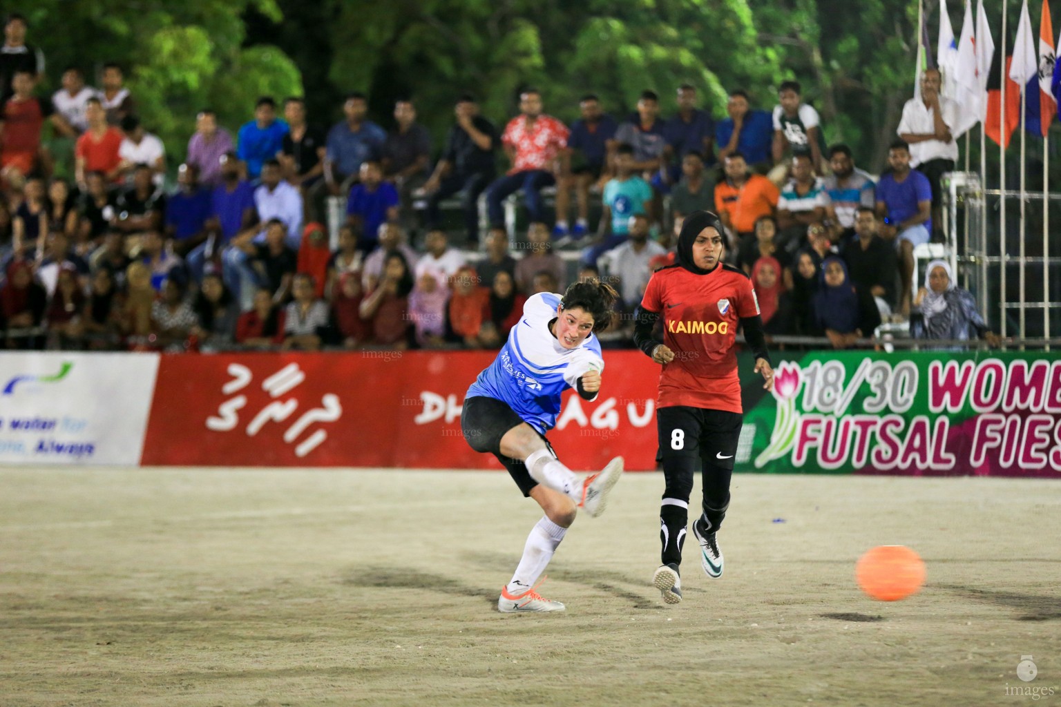 Semifinals of 18/30 Womens Futsal Fiesta organized by Club Maldives in Male', Maldives, Tuesday, May 02, 2017. (Images.mv Photo/ Hussain Sinan). 