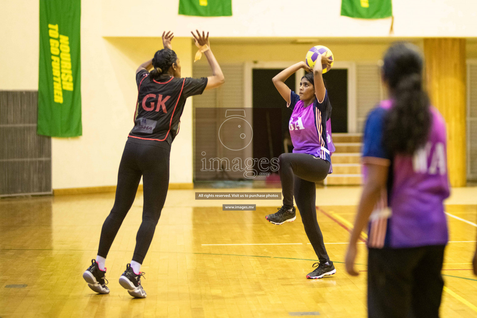 Kulhudhuffushi Youth & R.C vs Shining Star Sports Club in the Semi Finals of Milo National Netball Tournament 2021 held on 3 December 2021 in Male', Maldives, photos by Maanish