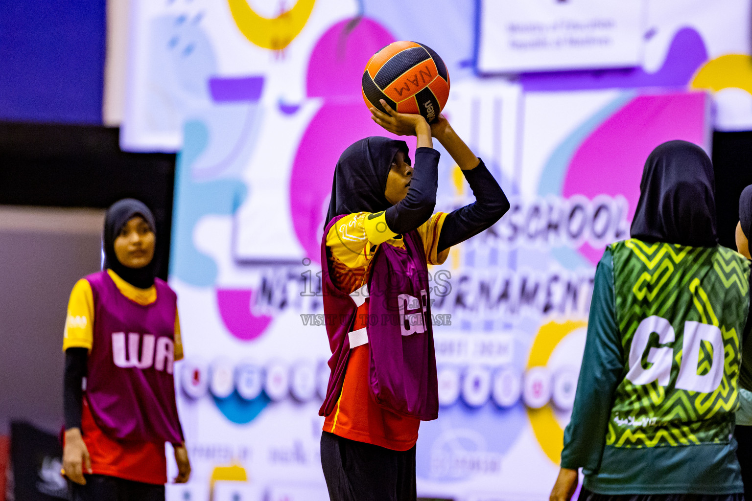 Day 7 of 25th Inter-School Netball Tournament was held in Social Center at Male', Maldives on Saturday, 17th August 2024. Photos: Nausham Waheed / images.mv