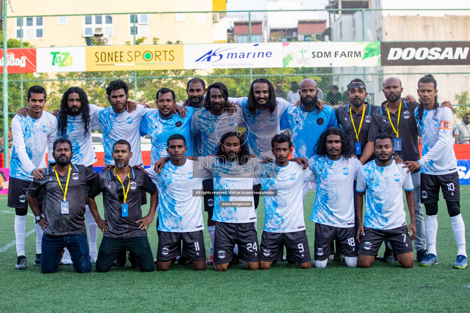 M. Naalaafushi vs M. Mulak in Day 6 of Golden Futsal Challenge 2023 on 10 February 2023 in Hulhumale, Male, Maldives