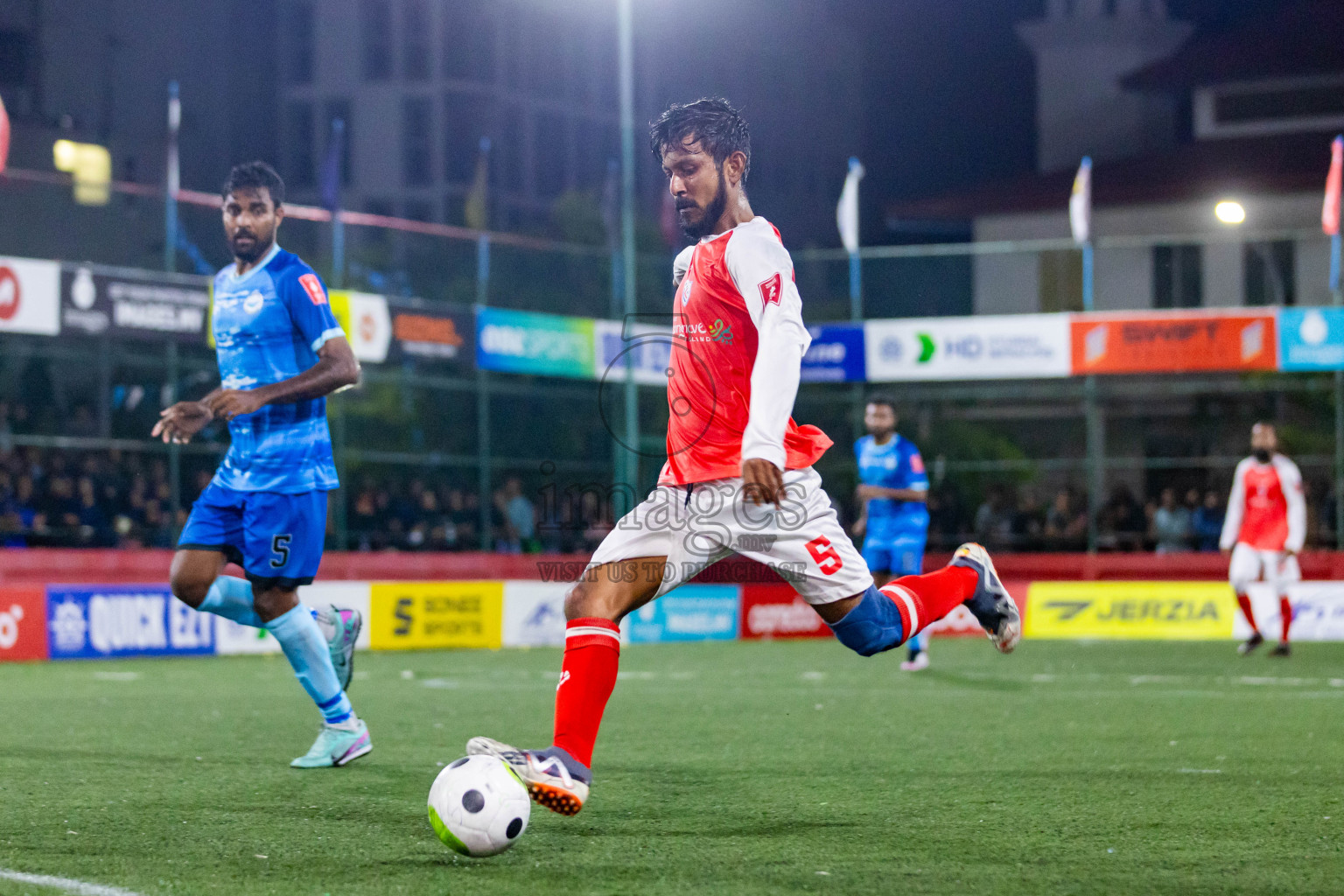 N Maafaru vs N Kendhikulhudhoo in Day 23 of Golden Futsal Challenge 2024 was held on Tuesday , 6th February 2024 in Hulhumale', Maldives Photos: Nausham Waheed / images.mv