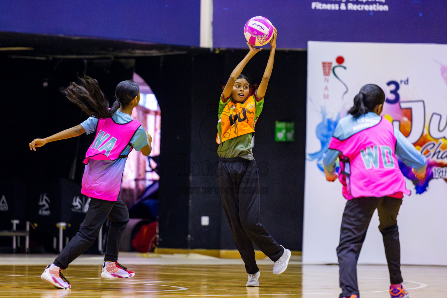 Fiontti A Team vs Young Netters A in Day 2 of 3rd Junior Championship - Netball association of Maldives, held at Social Center on Monday 20th January 2025 . Photos by Nausham Waheed