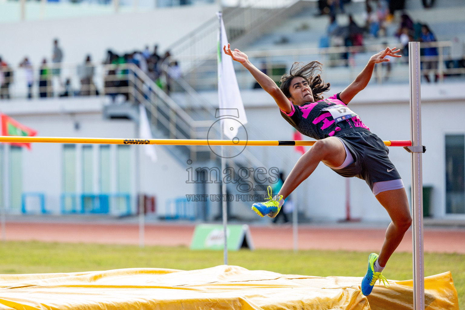 Day 2 of MWSC Interschool Athletics Championships 2024 held in Hulhumale Running Track, Hulhumale, Maldives on Sunday, 10th November 2024. 
Photos by: Hassan Simah / Images.mv