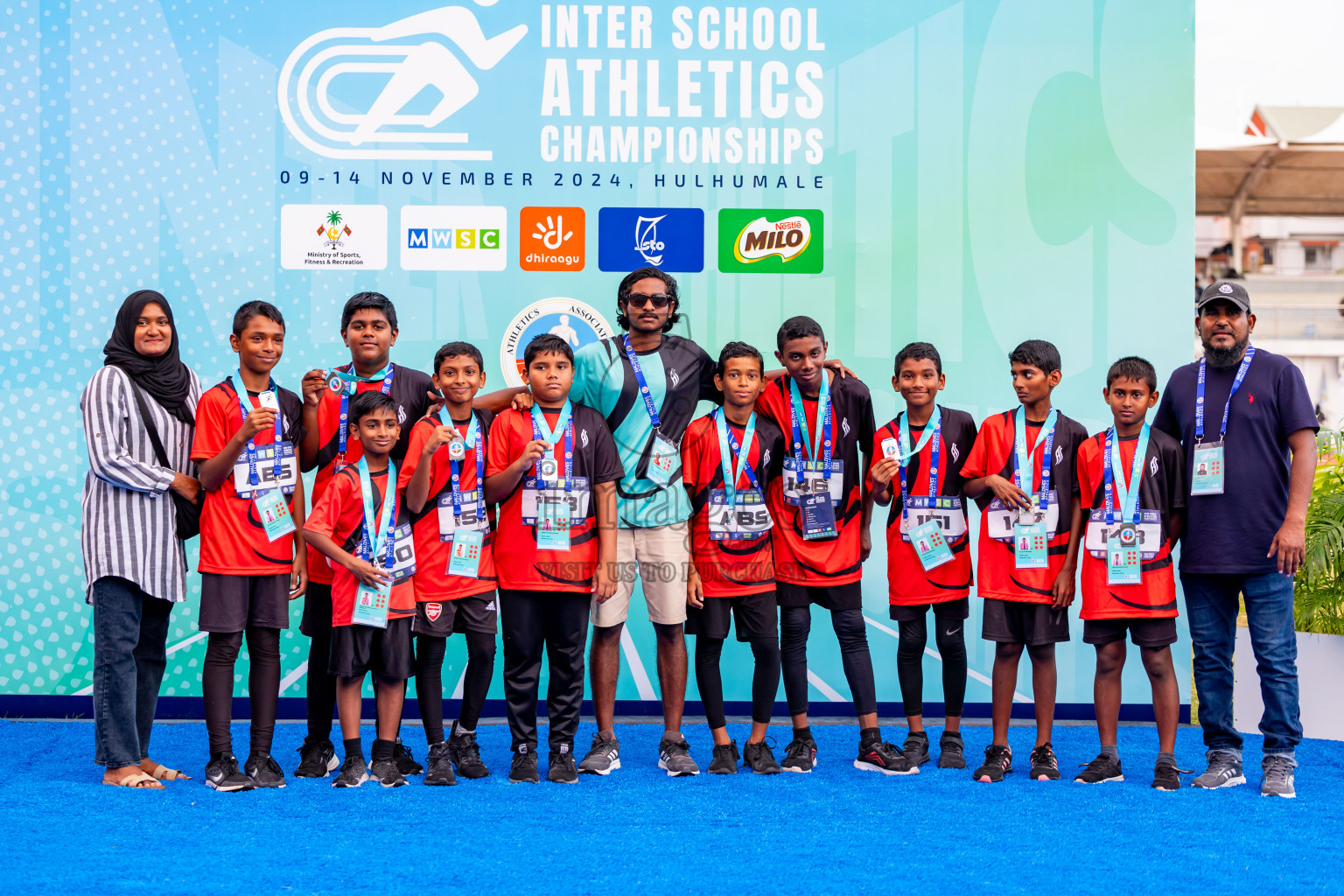 Day 6 of MWSC Interschool Athletics Championships 2024 held in Hulhumale Running Track, Hulhumale, Maldives on Thursday, 14th November 2024. Photos by: Nausham Waheed / Images.mv