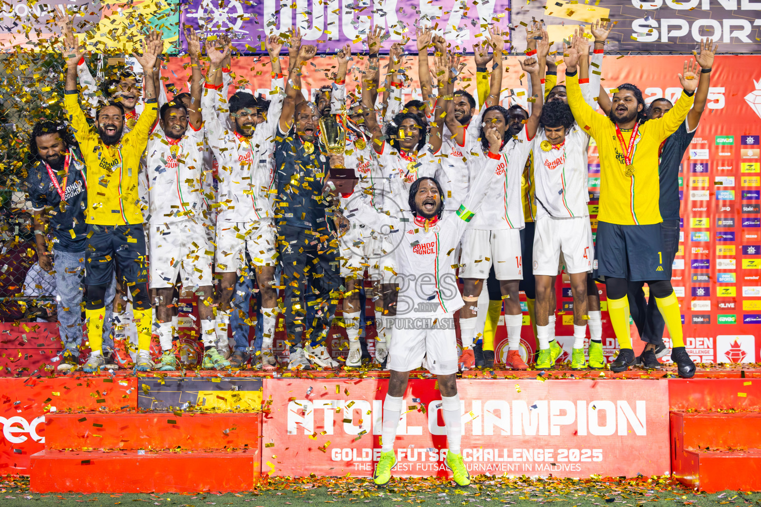 L Gan vs L Isdhoo in Laamu Atoll Finals Day 26 of Golden Futsal Challenge 2025 was held on Thursday , 30th January 2025, in Hulhumale', Maldives. Photos: Ismail Thoriq / images.mv