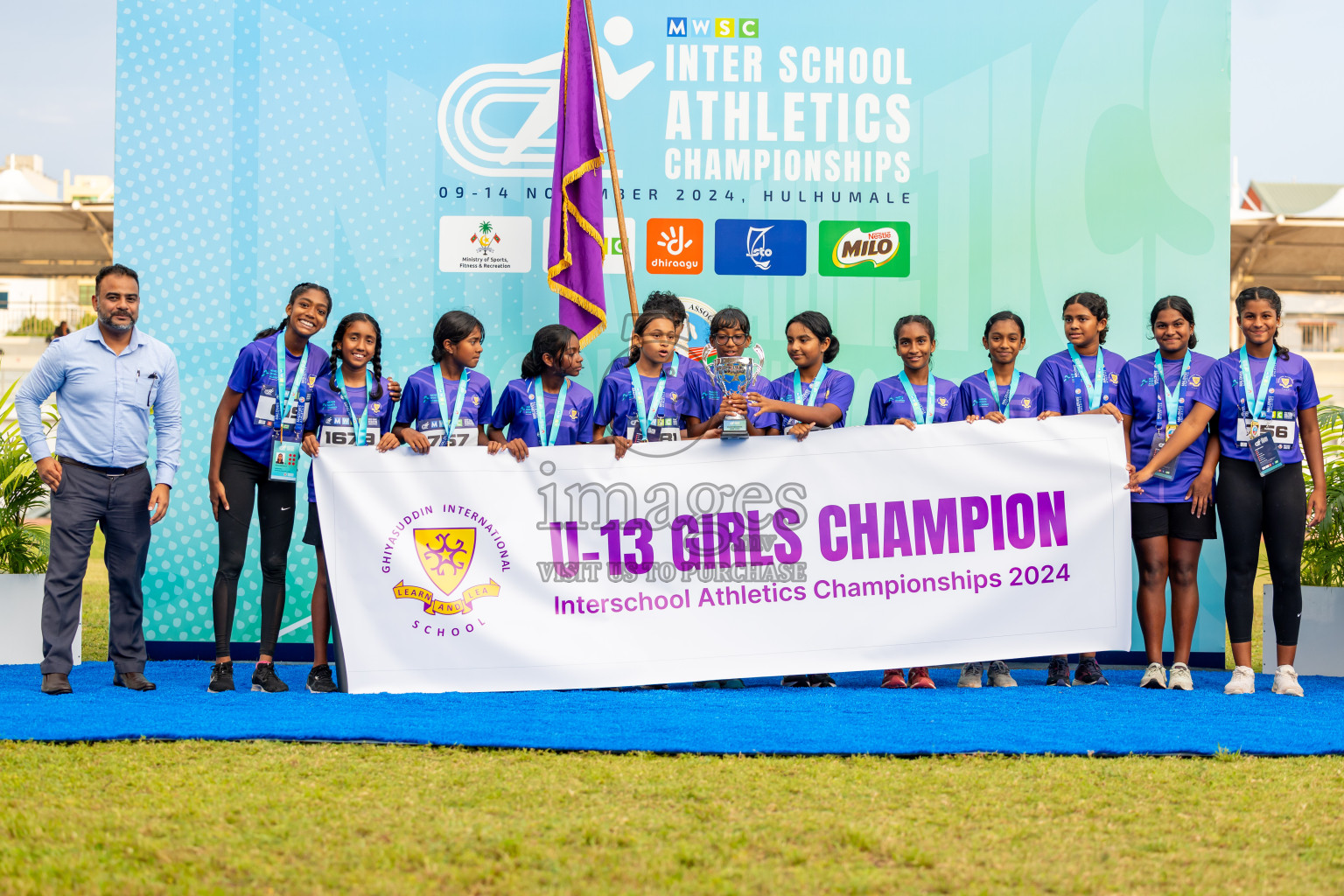 Day 6 of MWSC Interschool Athletics Championships 2024 held in Hulhumale Running Track, Hulhumale, Maldives on Thursday, 14th November 2024. Photos by: Nausham Waheed / Images.mv