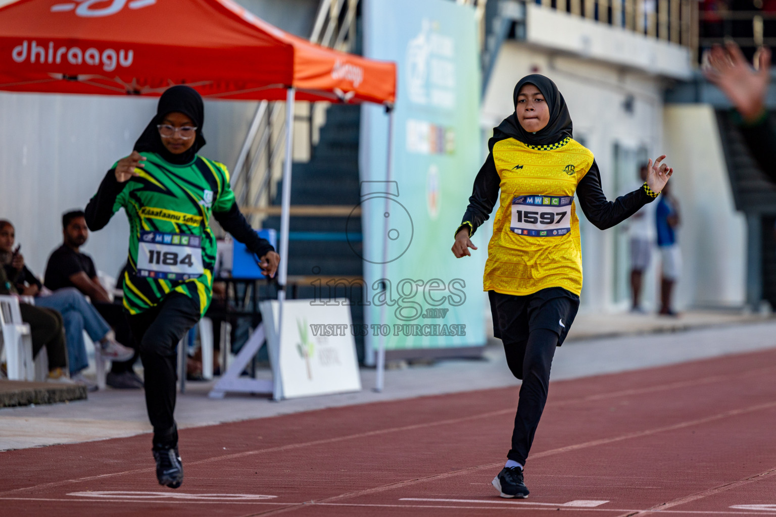 Day 1 of MWSC Interschool Athletics Championships 2024 held in Hulhumale Running Track, Hulhumale, Maldives on Saturday, 9th November 2024. 
Photos by: Hassan Simah / Images.mv