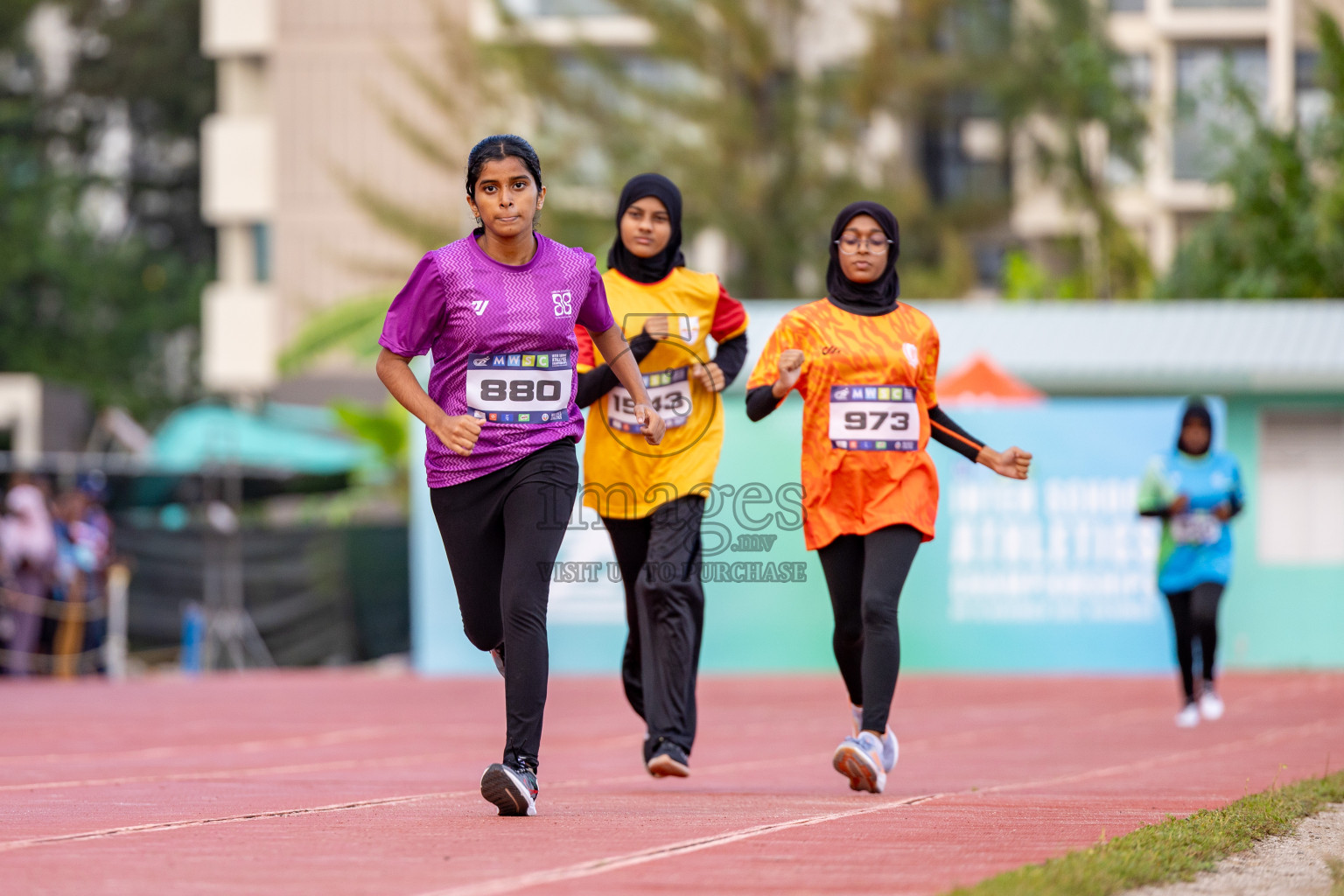 Day 2 of MWSC Interschool Athletics Championships 2024 held in Hulhumale Running Track, Hulhumale, Maldives on Sunday, 10th November 2024. 
Photos by: Hassan Simah / Images.mv