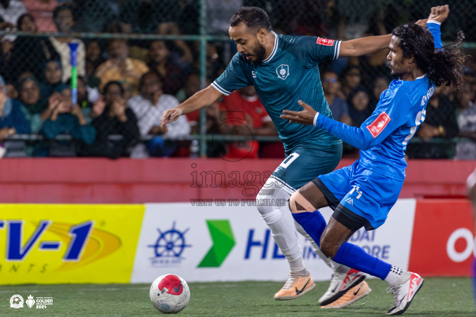 R Dhuvaafaru vs R Alifushi in Day 18 of Golden Futsal Challenge 2024 was held on Thursday, 1st February 2024, in Hulhumale', Maldives Photos: Mohamed Mahfooz Moosa, / images.mv