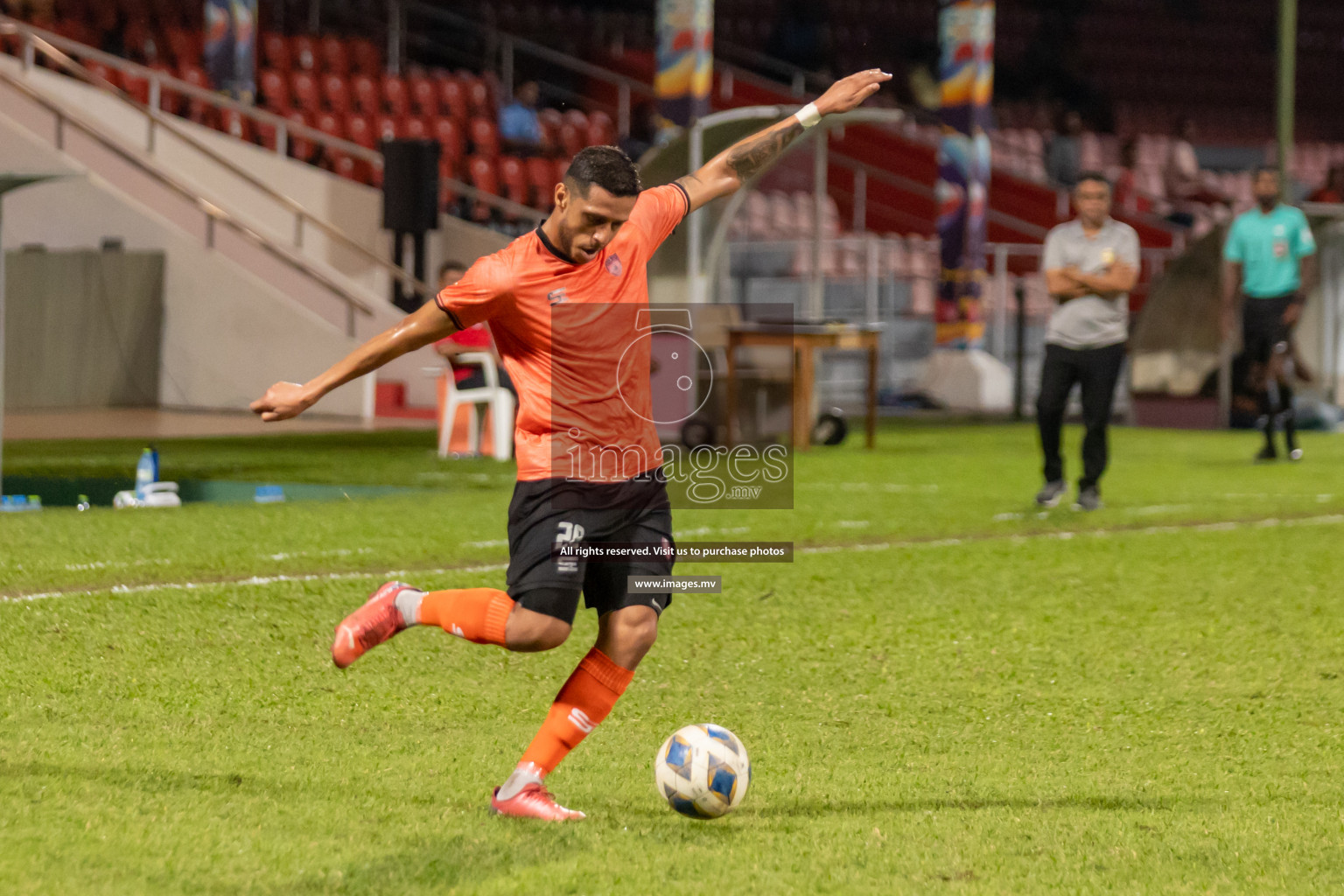 Club Eagles vs United Victory in Ooredoo Dhivehi Premier League 2021/22 on 07 July 2022, held in National Football Stadium, Male', Maldives