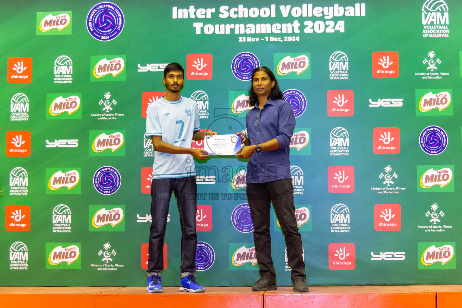 Finals of Interschool Volleyball Tournament 2024 was held in Social Center at Male', Maldives on Friday, 6th December 2024. Photos: Nausham Waheed / images.mv