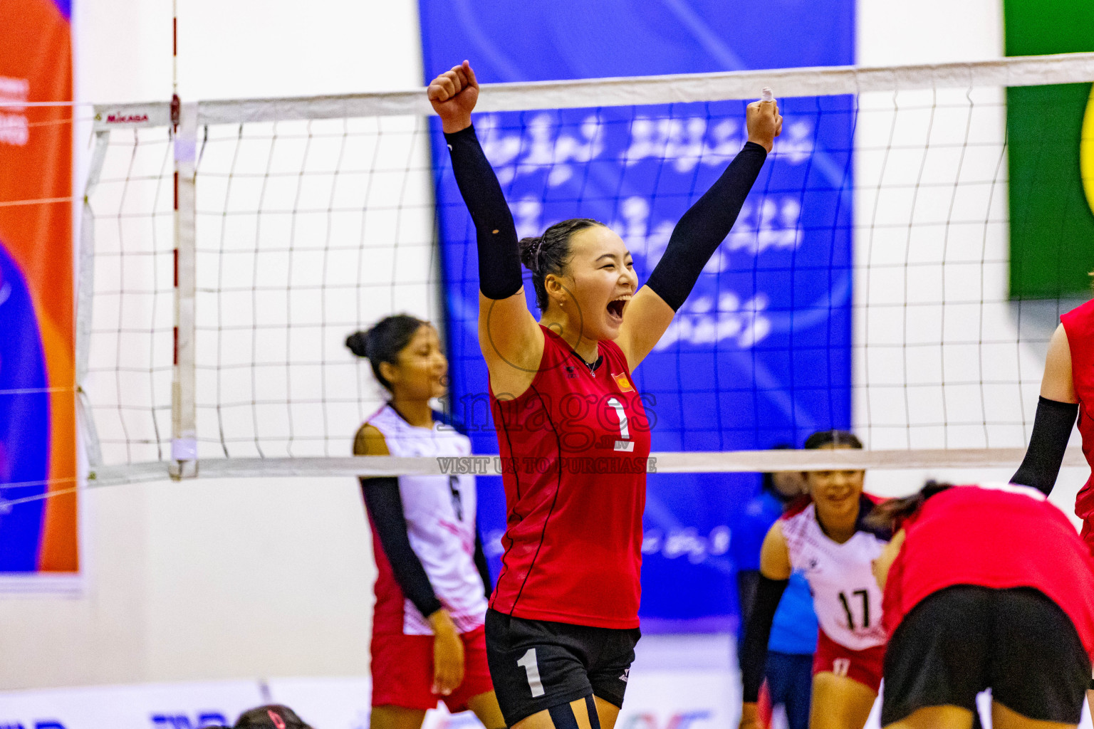 Nepal vs Kyrgyzstan in Day 2 of CAVA U20 Woman's Volleyball Championship 2024 was held in Social Center, Male', Maldives on 19th July 2024. Photos: Nausham Waheed / images.mv