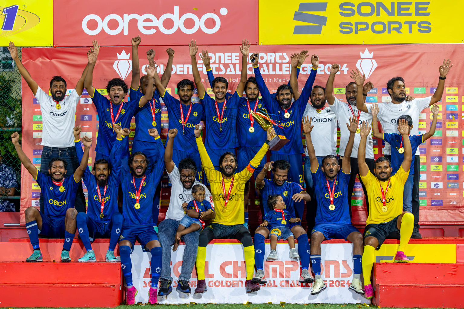 B Eydhafushi vs B Thulhaadhoo in Day 29 of Golden Futsal Challenge 2024 was held on Tuesday , 13th February 2024 in Hulhumale', Maldives Photos: Ismail Thoriq / images.mv